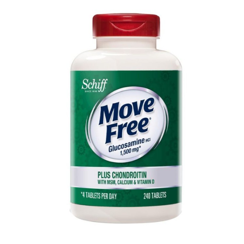 Schiff Move Free 益節葡萄糖胺+軟骨素+MSM+維生素D+鈣錠 240錠
