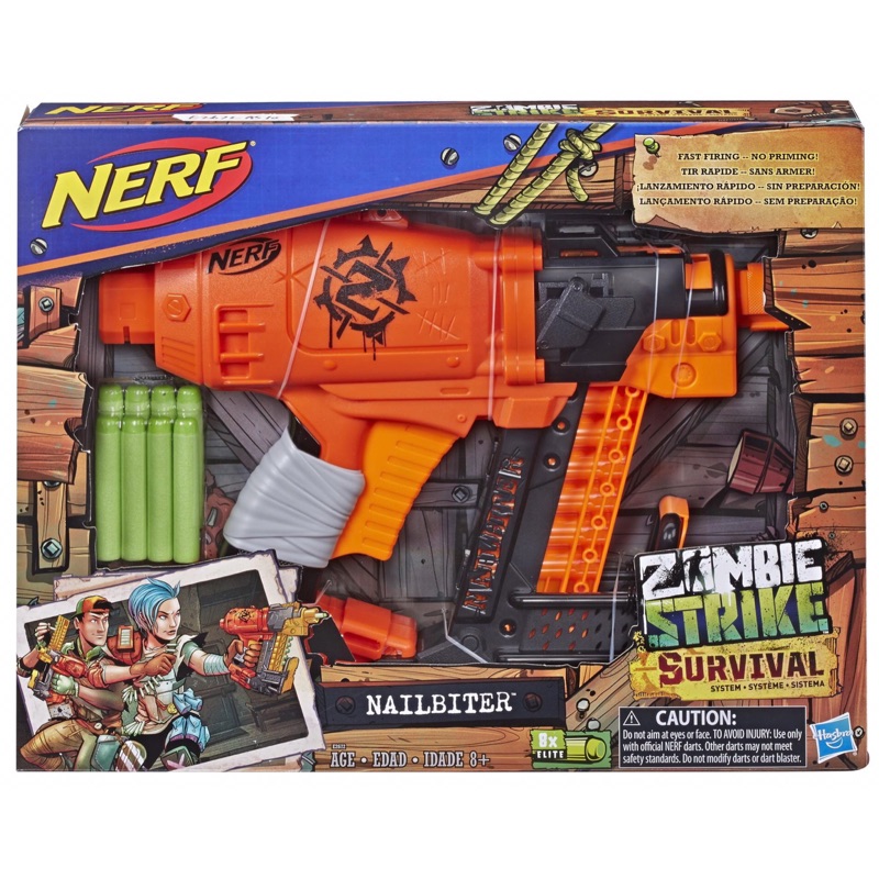 【NERF熊】 Nerf Nailbiter Zombie Strike Survival 橙機 釘槍 殭屍系列