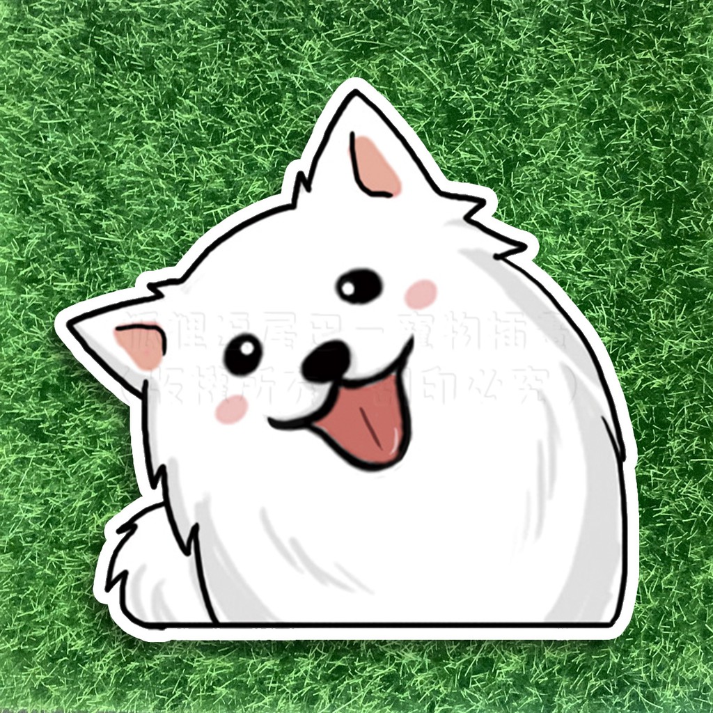 Sa037 歪頭狐狸犬防水貼紙 防水貼紙 Q圖 狐狸犬 狐狸出沒 生日禮物 情侶禮物 交換禮物 蝦皮購物