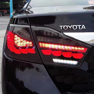 涔峰ＣＦ☆(燻黑)TOYOTA 12~15年 CAMRY 7代 尾燈 龍麟尾燈 OLED 流水方向燈 動態 龍麟