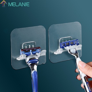 1pc 60 * 60mm 透明 PVC 防水壁掛剃須刀架 / 自粘剃須刀存儲掛鉤 / 簡單家用浴室廚房收納盒配件