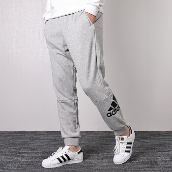 Adidas MH BOS Pnt FT 男款基本款Logo 窄版縮口棉質休閒長褲黑DQ1445/灰DT9959 | 蝦皮購物