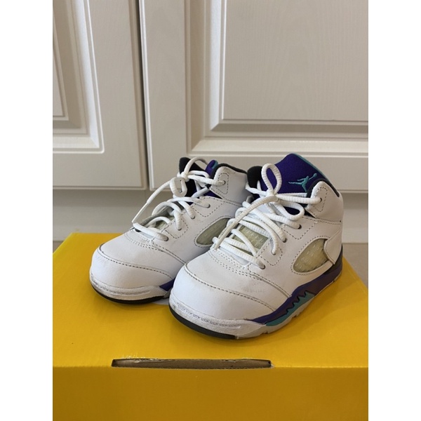 Air Jordan 5 V retro grape 白葡萄 童鞋 嬰兒鞋 7c (13cm)