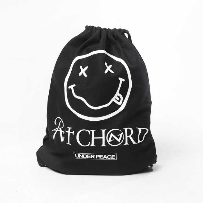 UNDER PEACE x 謝和弦 R-chord 聯名笑臉帆布束口袋 UPRC / DRAWSTRING BAG