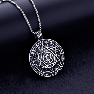 復古護身符六角星項鍊 Solomon Amulet 吊墜項鍊 Kabbalah Hermetic Jewelry