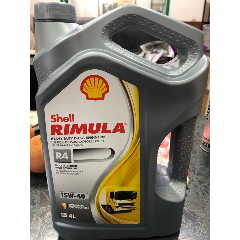 【殼牌Shell】Rimula R4-15W40、重車柴油引擎機油、4公升/罐裝【CI4-四期/引擎用】單買區