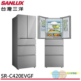 SANLUX 台灣三洋 節能一級 台灣製 420公升 五門下冷凍雙抽屜變頻電冰箱 SR-C420EVGF
