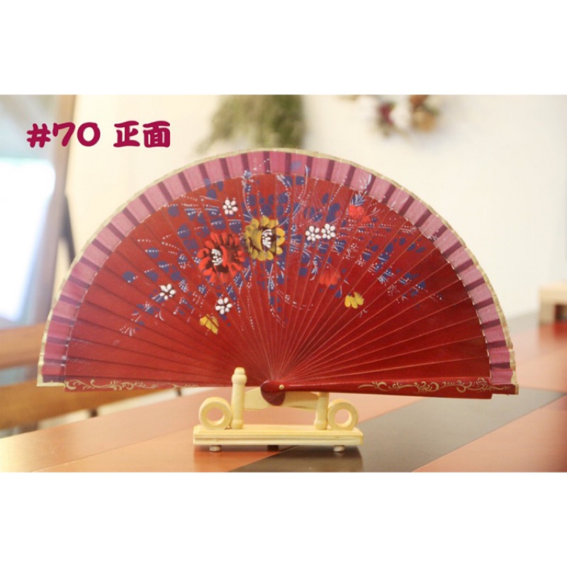 佛朗明哥木扇雙面手工 彩繪西班牙扇子 #70曼妙舞姿+響亮聲~麗子精品扇子的家.表演扇子批發零售
