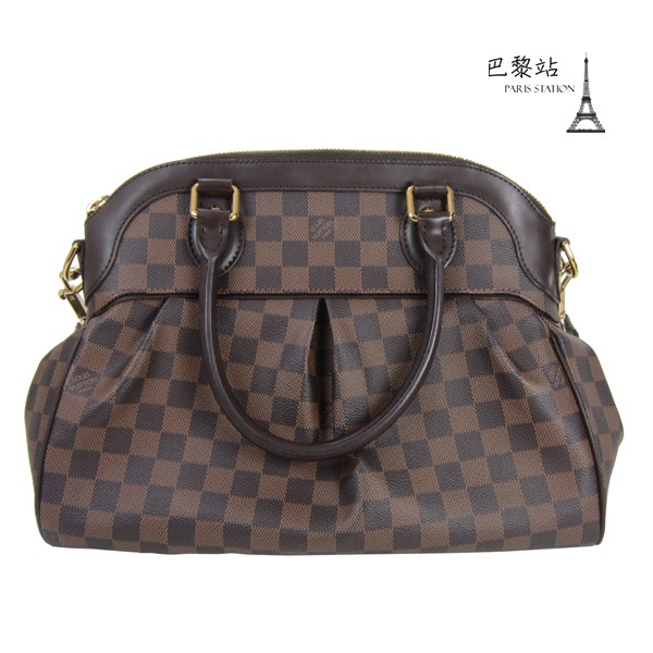 【巴黎站二手名牌專賣店】＊現貨＊LV 路易威登 真品＊N51997經典Damier棋盤格帆布拉鍊手提肩背包