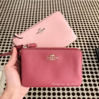 美國正品🇺🇸 秋冬新色 Coach 馬車Logo 皮革 雙層手拿包
