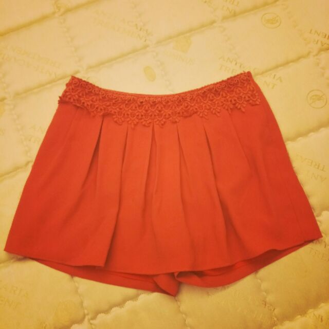 DITA 橘紅色褲裙-S（95成新)