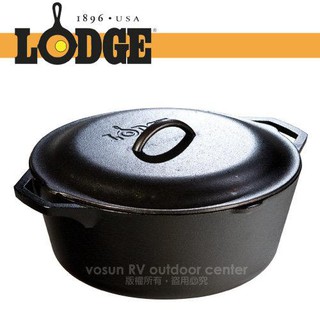 【美國 Lodge】Dutch Oven 7Qt 美國製 12吋鑄鐵鍋.荷蘭鍋.湯鍋/免開鍋_L10DOL3