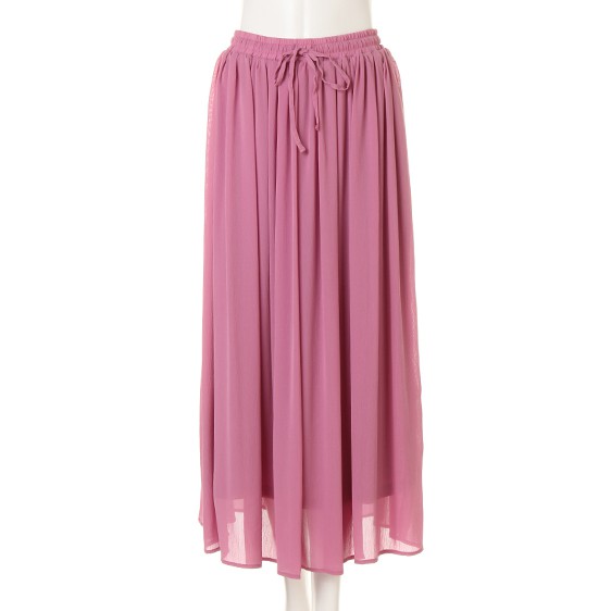 日本品牌INGNI大人氣款楊柳紗雪紡長裙(玫瑰粉色)