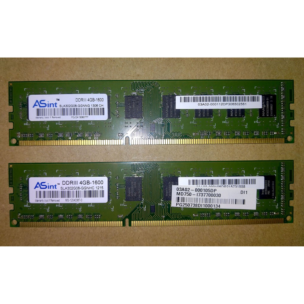 DDR3 1600 4G×2共8G 昱聯科技 Asint 雙面 桌上型電腦記憶體 兩條一起賣不單售
