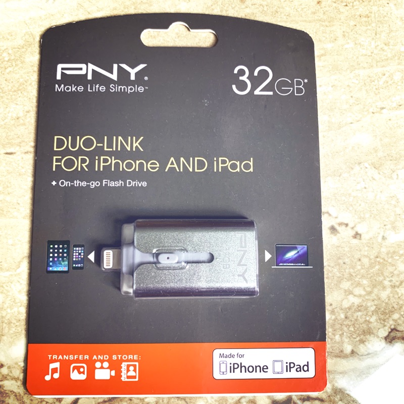 【PNY 必恩威】時尚金屬 32GB Apple 雙推介面專用隨身碟！全新！ (原價NT.1900)售價1200
