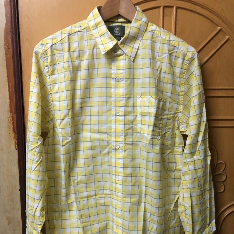 Timberland 黃色 格子 全新 襯衫 M 西裝 休閒 夏天 外套