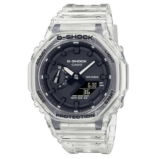 CASIO G-SHOCK 半透明系列雙顯腕錶 GA-2100SKE-7A