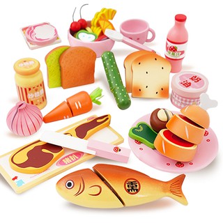 [現貨]西式晚餐扮家家酒木製玩具組 兒童玩具 煮菜遊戲組 仿真食物玩具