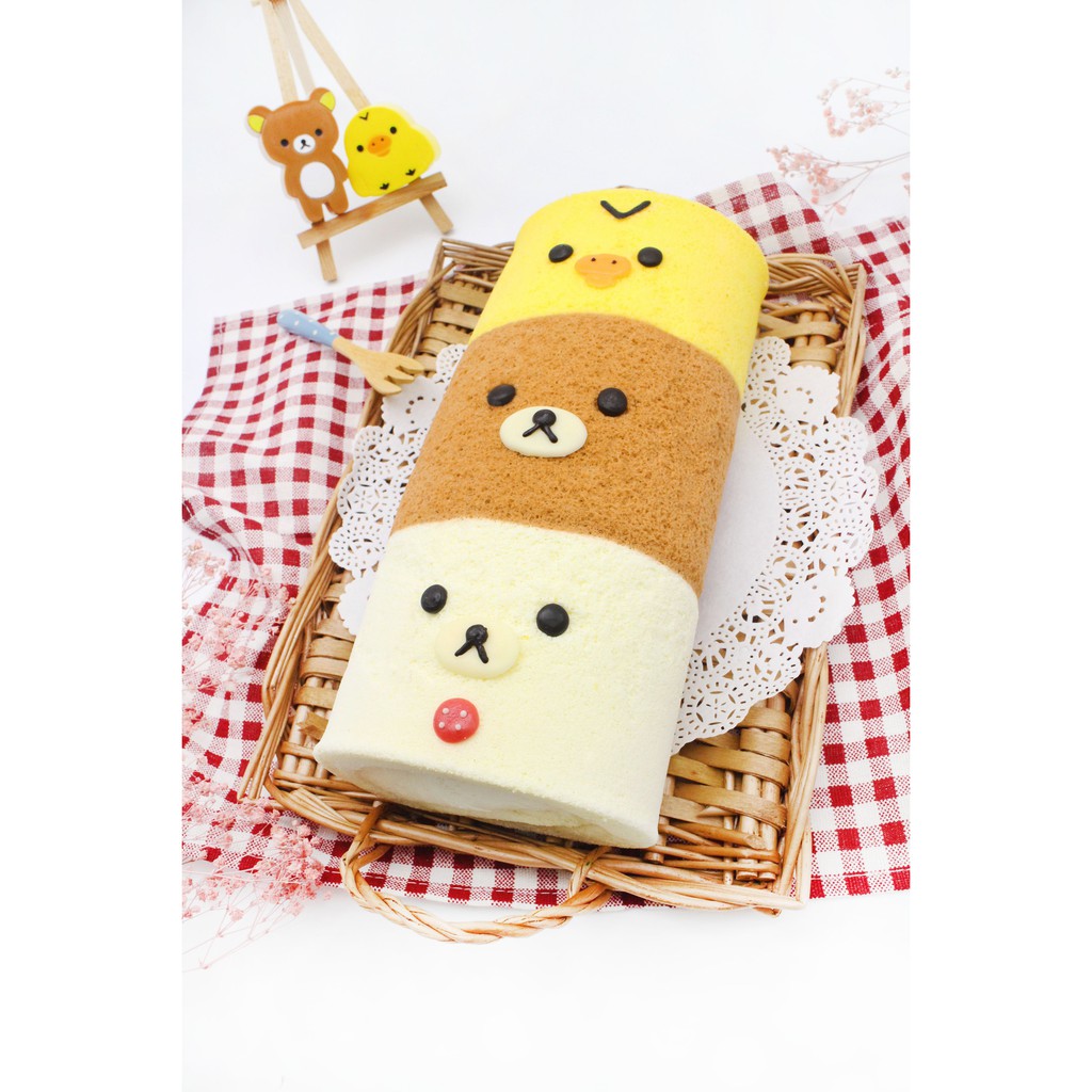 三色懶熊生乳捲/蛋糕捲/生日蛋糕/慶生/蛋糕/甜點/拉拉熊