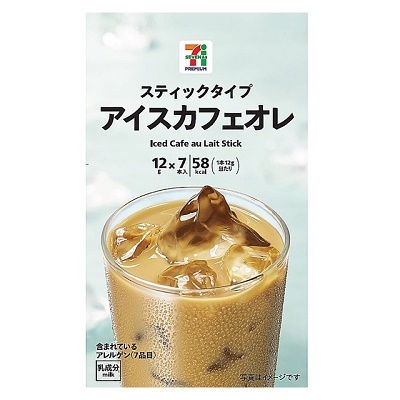 《 Chara 微百貨 》 日本 7-11 夏季 限定 冰 拿鐵 咖啡 歐蕾 可冷沖 7入 盒裝 團購 批發 沖泡飲