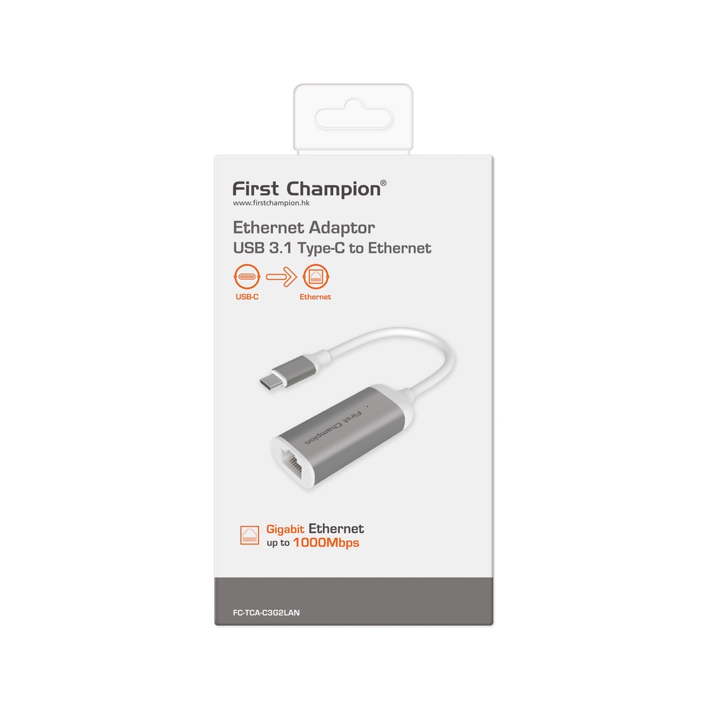 First Champion USB 3.1 Gen 2 Type-C 轉乙太網埠(RJ45) 轉接器