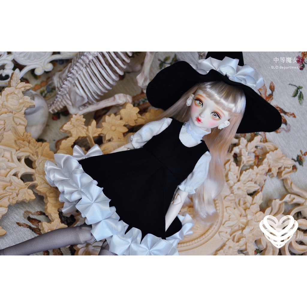 Bjd Dd 魔女帽 帽子1 6 1 4 1 3 黑魔法人偶部門頭飾 蝦皮購物