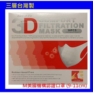 台灣製 美國機構認證口罩 超服貼3D立體 成人口罩(30片/盒) 非醫療用三層不織布口罩 台製三層口罩 三層口罩 花色口