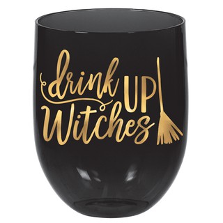 派對城 現貨【圓底塑膠紅酒杯-萬聖節】 歐美派對 餐具 派對用品 派對餐具 萬聖節 派對佈置 拍攝道具