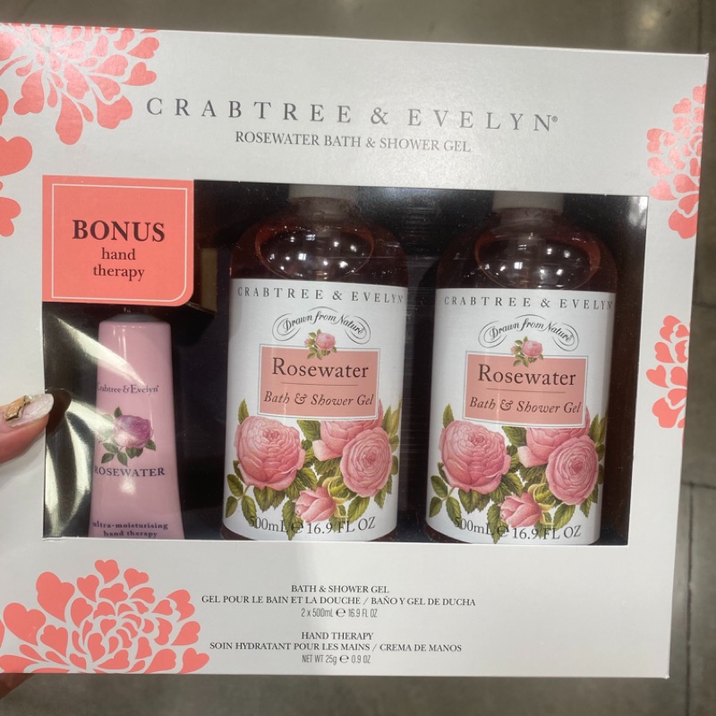 護手霜剩最後兩條 🌸好市多代購🌸 ｛現貨｝CRABTREE &amp; EVELYN 瑰柏翠 玫瑰沐浴精禮盒+護手霜