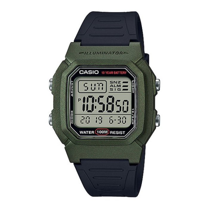 CASIO WATCH經典灰黑色、草綠色、寶藍色數位腕錶(W-800HM)-公司貨