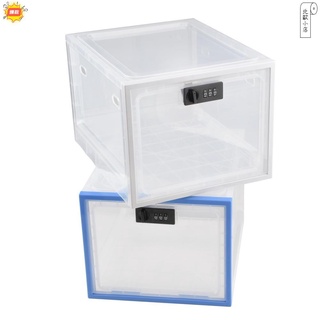 🍭北歐收納🍭可鎖盒冰箱透明儲物盒, 帶密碼鎖盒緊湊型衛生可鎖盒手機平板電腦密碼盒 (11.9x9.3x7.6 英寸)
