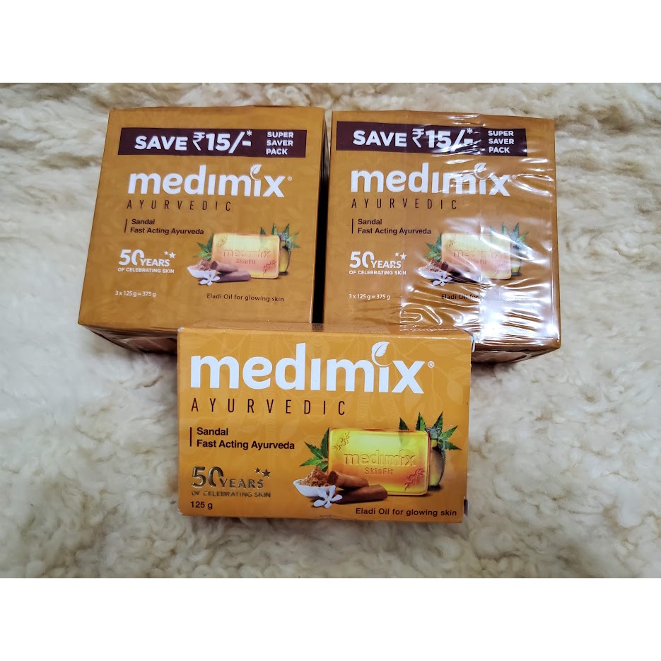 印度 熱銷 MEDIMIX美姬仕 內銷版 檀香 單入 大顆125G 杜拜飯店指定 印度皇室藥草浴美膚皂 香皂 肥皂 保濕