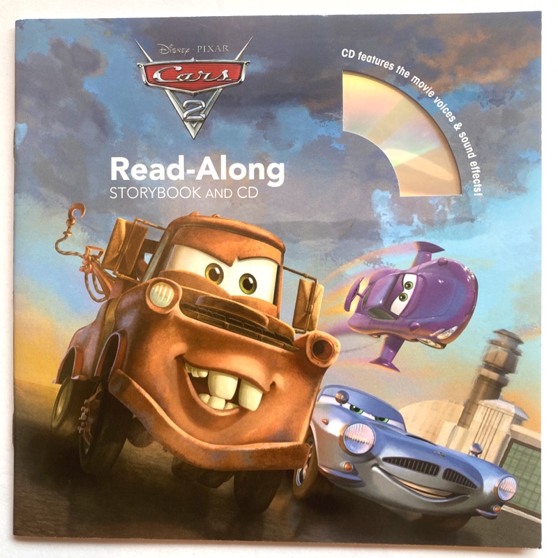 原版英文 迪士尼 Cars Read-Along storybook閃電麥坤 汽車總動員2（有聲書CD)