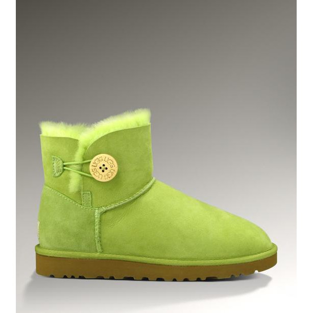 &lt;美國直購&gt; UGG 3352 MINI BAILEY BUTTON 貝利紐扣飾女士雪靴 迷你短靴 黃綠色