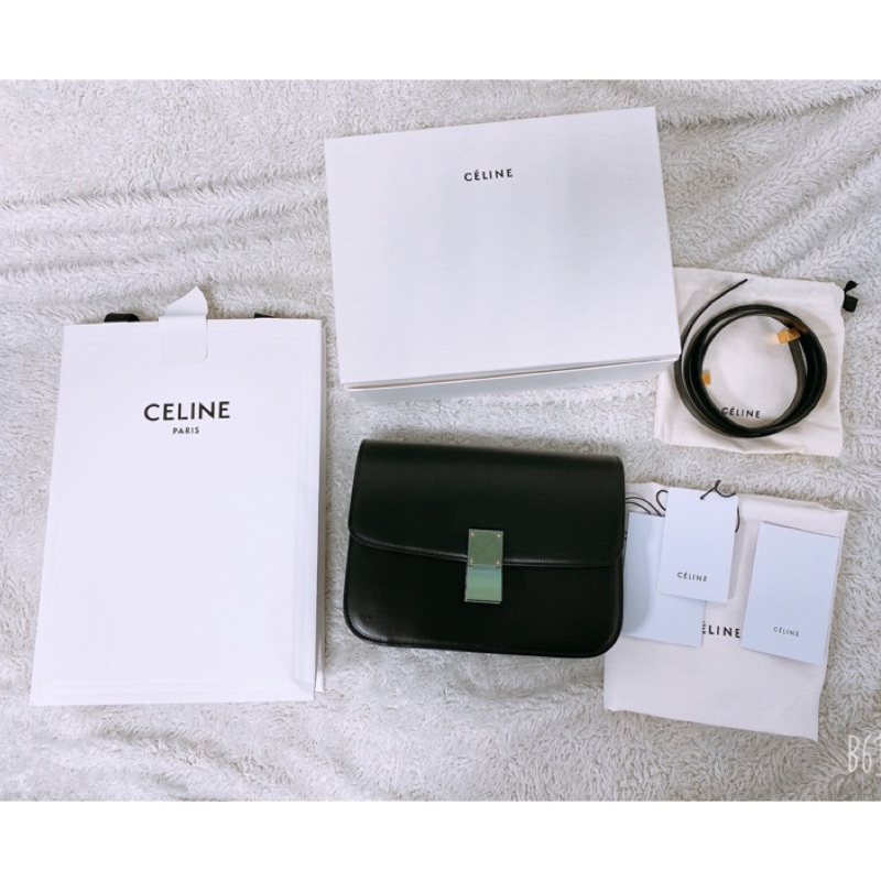 全新絕版Celine classic box 黑金 中型Old Celine