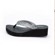 台灣製MIT 寶石鑲鑽 夾腳人字厚底楔型拖鞋200-3109