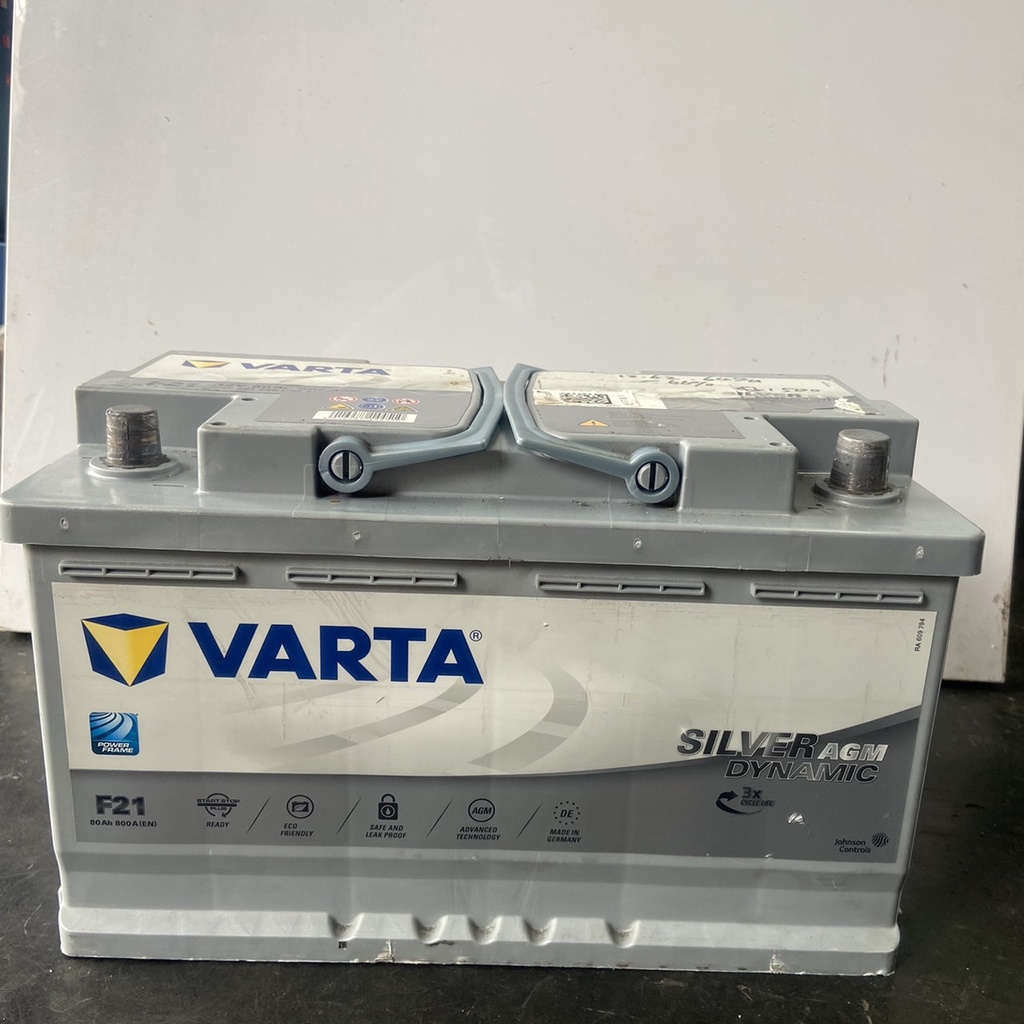 【台中電力屋】【中古電瓶保固一個月!】VARTA 電池  AGM 80AH 電池壽命良好 品項新 歡迎詢問車種