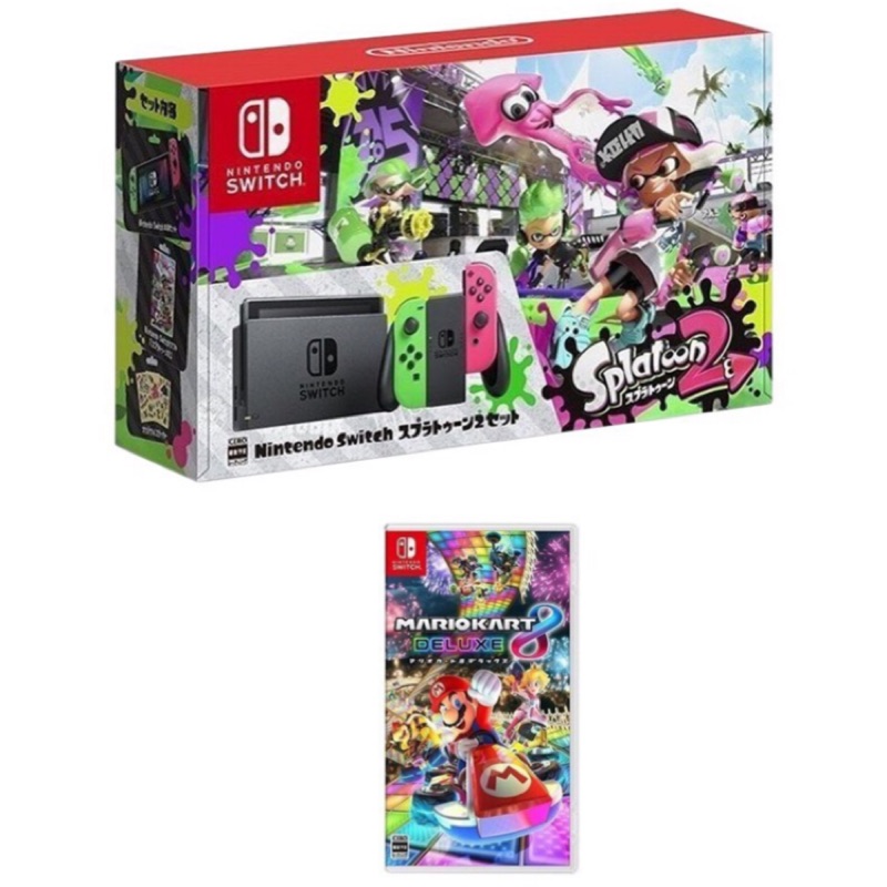 Nintendo Switch Ns Splatoon2 漆彈大作戰2 同捆主機組瑪莉歐賽車8 數位版日規機日規 蝦皮購物