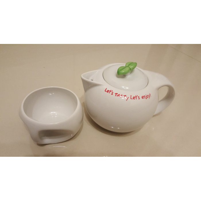 TASTY西堤牛排個人茶杯組 白色瓷質 全新 未使用過 特價 : 199元--(咪咪熊的店)