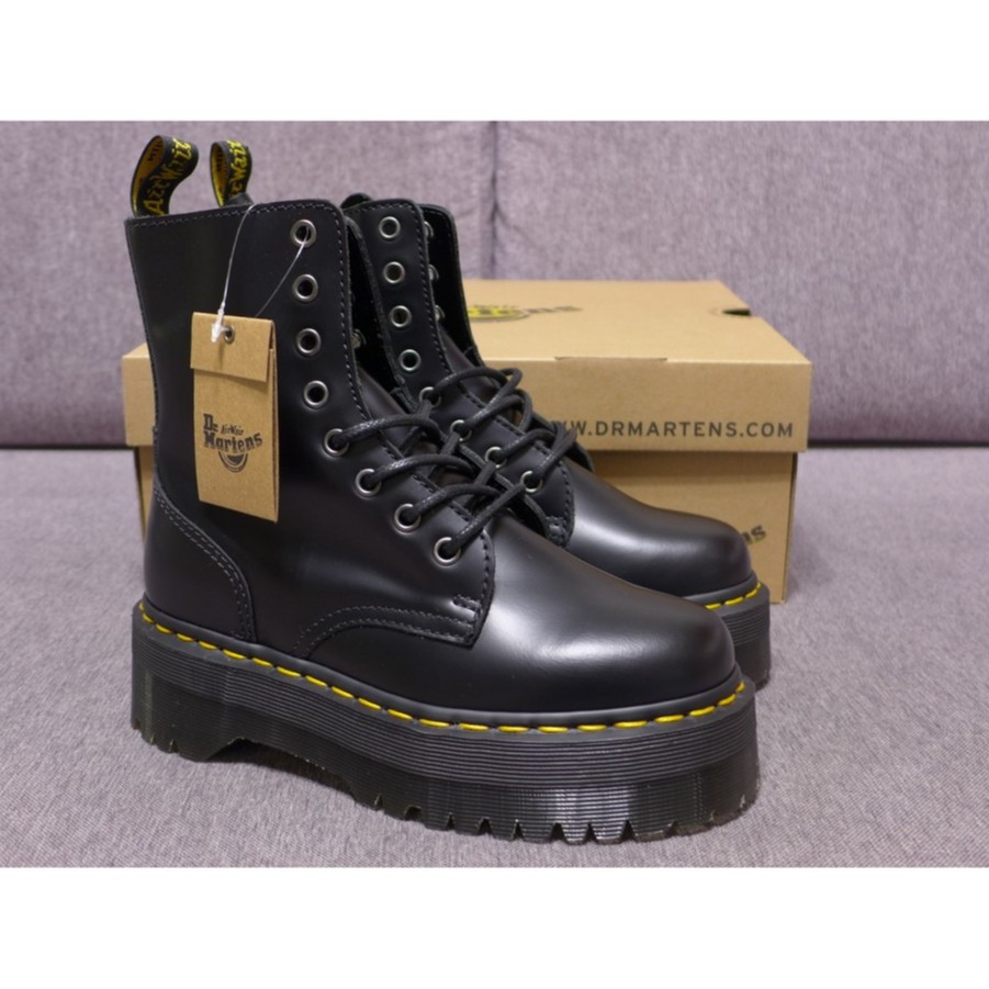 dr martens black and white brogues