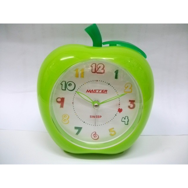[裕明鐘錶] 台灣製MASTER 綠蘋果靜音貪睡高音質和旋音樂鬧鐘(綠色)~JM-E611