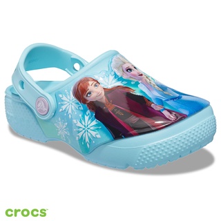 29*CROCS 卡駱馳 童鞋 冰雪奇緣 小克駱格 防水 護趾 中大童 迪士尼 藍 207465-4O9