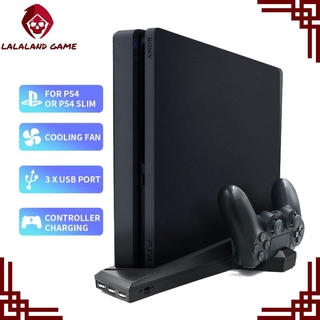 PS4 SLIM PS4 PRO 專用 散熱風扇 雙手把感應接觸型座充 直立架組