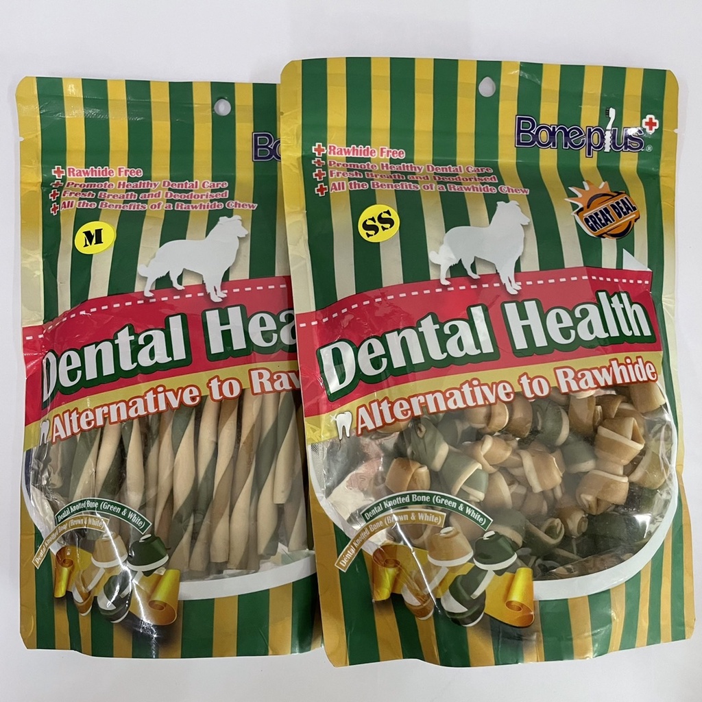 【丹尼寵物】BonePlus綜合高鈣雙色潔牙骨結綜合包 袋裝 (共4種尺寸) 潔牙棒