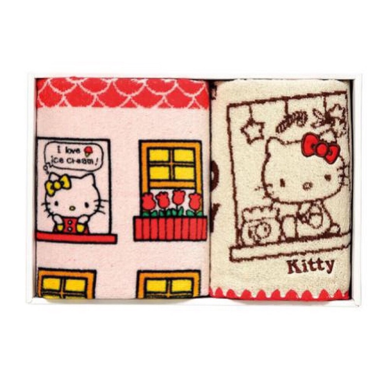 👍👍交換禮物、送禮👍👍凱蒂貓 Hello kitty丸真毛巾禮盒（2入）（LU)