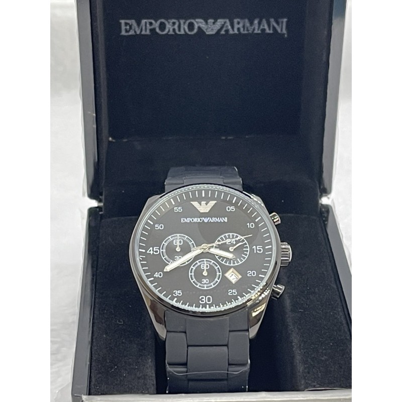 ARMANI 亞曼尼手錶AR5889 時尚型男三眼計時矽膠覆鋼錶帶腕錶/男錶

現貨