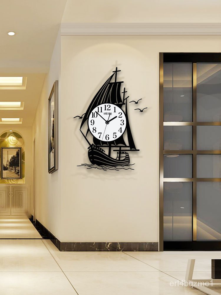 [時尚+大氣]美世達新中式鐘錶掛鐘客廳家用時尚創意潮流藝術裝飾時鐘掛墻大氣