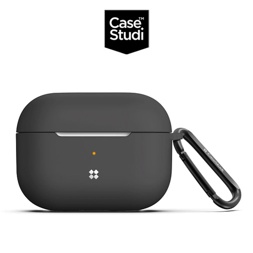 CaseStudi AirPods Pro 充電盒 UltraSlim 矽膠保護套(含扣環)-黑色