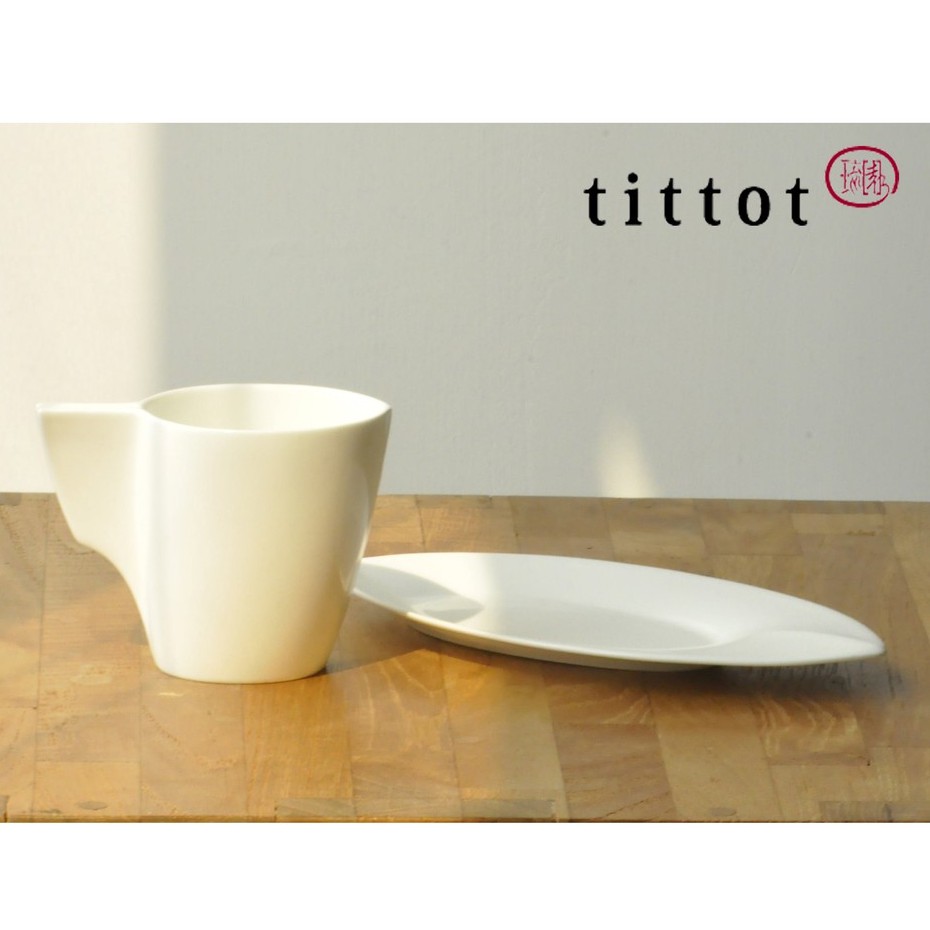 【tittot 琉園丨一葉從容(杯+盤)】骨瓷 餐具