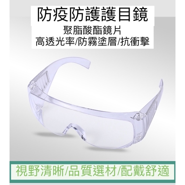 台灣現貨特價出清！防疫護目鏡/ 防飛沫抗UV 防霧護目鏡 (百葉窗款) 戴眼鏡可使用 SGS檢測合格